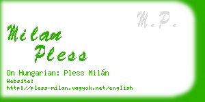 milan pless business card